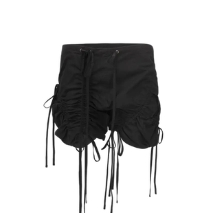 NACHE设计师品牌LOOKNOW春夏黑色象牙白灰粉色抽褶短裤女