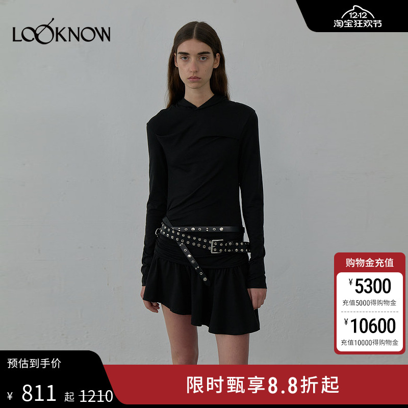 LCDC X LOOKNOW设计师品牌2025年秋季新款连帽长袖连衣裙女
