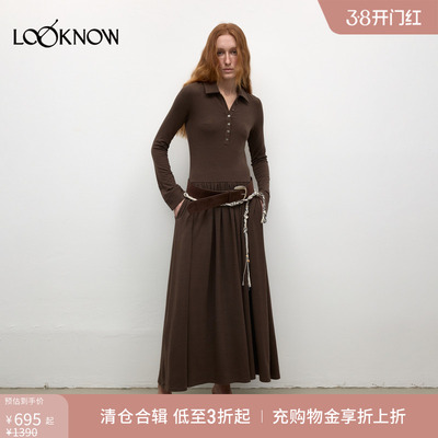 madeinormal设计师品牌LOOKNOW2025年春新抽褶polo领连衣裙女