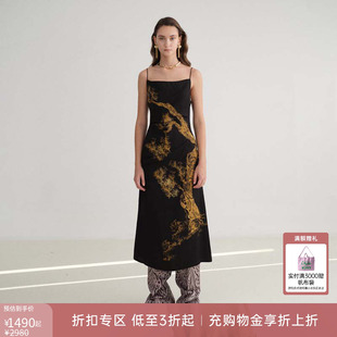 JACQUES WEI春夏新款时尚经典金树金猴吊带连衣裙LOOKNOW