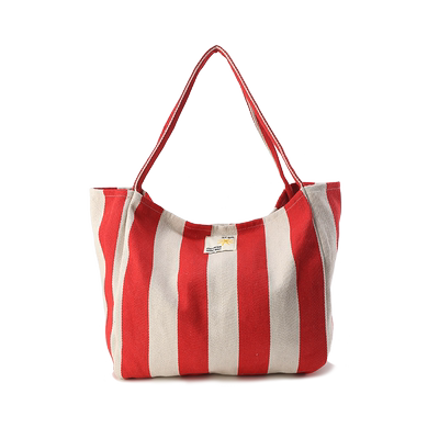 SFSG复古水洗条纹帆布袋