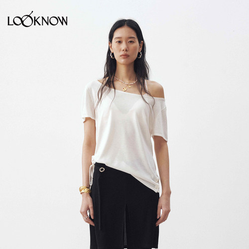 medium well X LOOKNOW设计师品牌26春夏新品斜肩亲肤T恤
