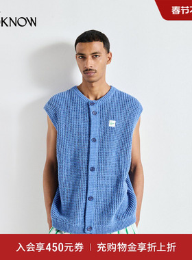 American Vintage设计师品牌LOOKNOW2025春夏新款蓝色针织马甲