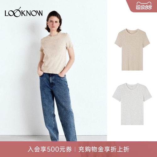 american vintage LOOKNOW26春季新品多色圆领短袖
