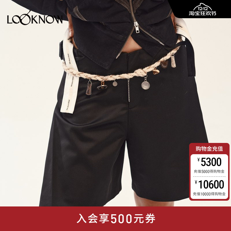 Medium Well X LOOKNOW2025年秋季新款打褶短西裤女