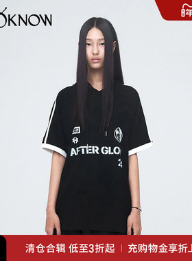 NACHE设计师品牌LOOKNOW春秋蓝色连帽T恤情侣