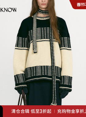 LOW CLASSIC X LOOKNOW设计师品牌2025年秋季新款提花毛衣女