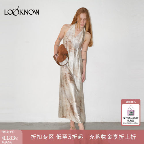 IFBYLAND绑带露背度假连衣裙