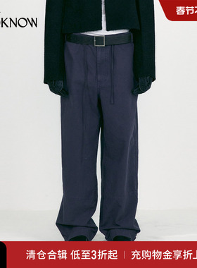 LOW CLASSIC X LOOKNOW设计师品牌2025年秋季新款水洗阔腿裤女