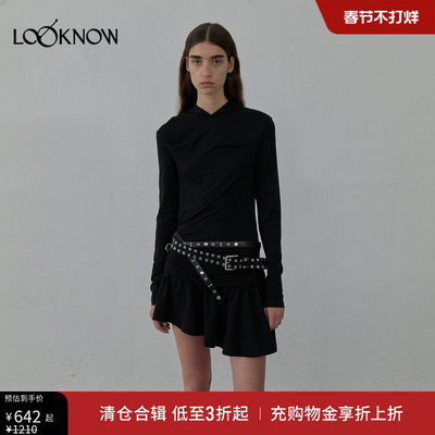 LCDC X LOOKNOW设计师品牌2025年秋季新款连帽长袖连衣裙女