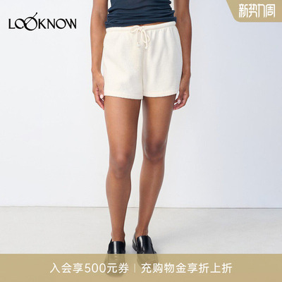 american vintage LOOKNOW26春季新品米白色松紧短裤