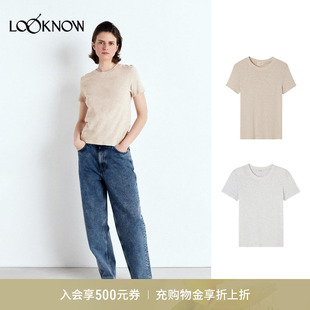 american vintage LOOKNOW26春季新品多色圆领短袖
