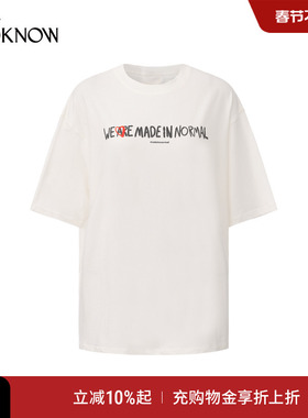 madeinormal x LOOKNOW2025年秋冬新款白色涂鸦T恤