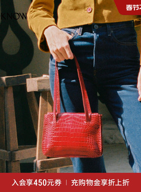 Rouje x LOOKNOW2025秋冬新款斑马纹单肩包红色新年礼物节日女