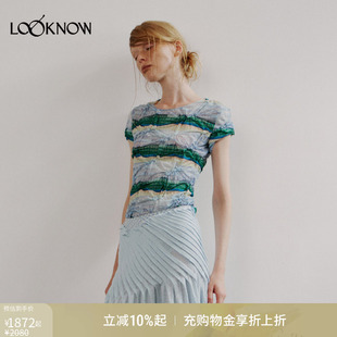 PONDER.ER LOOKNOW2026春夏新品 SURF 缩褶印花T恤