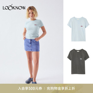 american vintage LOOKNOW26春季新品多色logo圆领短袖