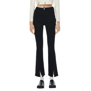 if by land设计师品牌LOOKNOW显瘦修身开衩黑神裤显瘦时尚