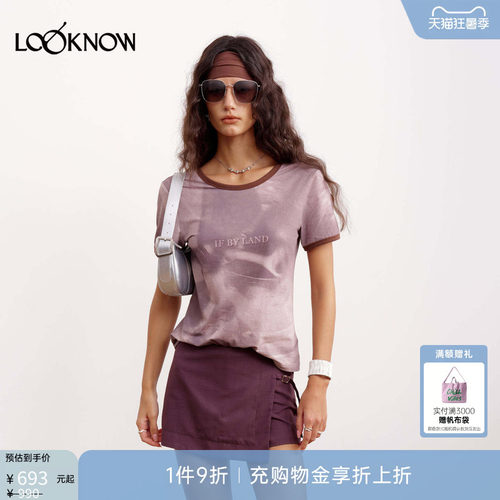 if by land x LOOKNOW2026春夏新品波谱摄影露背Ringer印花T恤
