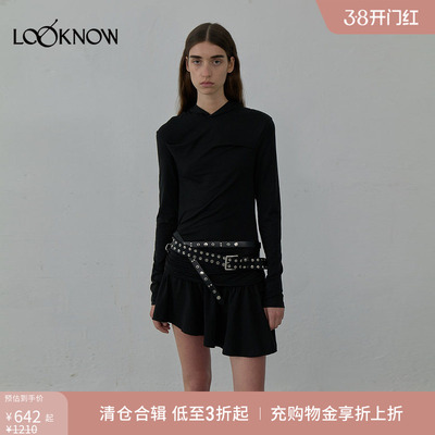 LCDC X LOOKNOW设计师品牌2025年秋季新款连帽长袖连衣裙女