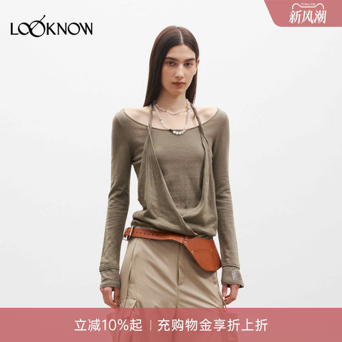 medium well LOOKNOW26新品扭转肩带假两件上衣