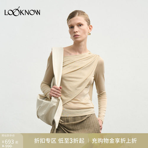 halfmoon X LOOKNOW秋季新款金属飘荡上衣衫女