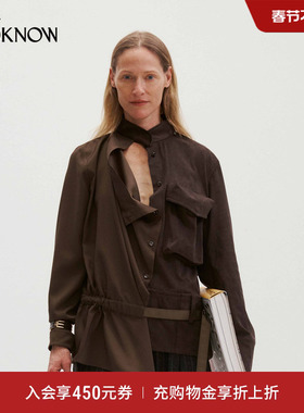 MEDIUM WELL x LOOKNOW2025冬季新款缎麂解构衬衫