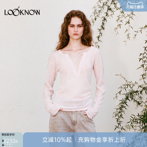 OSMOS X LOOKNOW新款透视肌理套头衫女