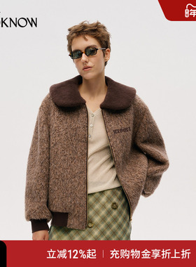 ICE DUST x LOOKNOW2025冬季新款拼色罗文拉链夹克