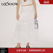 Matte Revolution LOOKNOW春夏新波嬉风白色蝴蝶结蛋糕长裙女