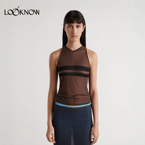 paloma wool X LOOKNOW设计师品牌26春夏新品棕色条纹背心
