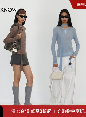 madeinormal X LOOKNOW设计师品牌2025年秋季新款围脖针织T恤女