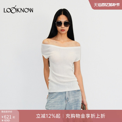 madeinormal X LOOKNOW设计师品牌26春夏新品一字肩修身针织T恤