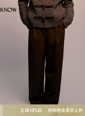 nume X LOOKNOW2025年秋季新款针织腰带羊毛裤直筒休闲裤女
