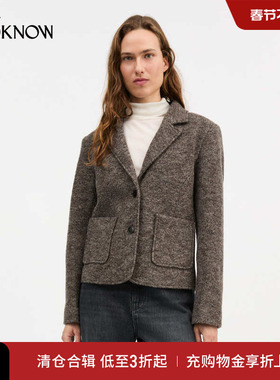 Skall Studio X LOOKNOW设计师品牌2025秋冬新品棕色翻领西装女