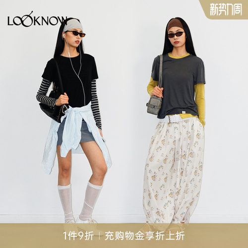 madeinormal X LOOKNOW26春夏新品薄透系列真两件条纹T恤
