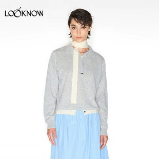 IMMI设计师品牌LOOKNOW24年冬季新款全羊绒POLO领套头长袖毛衣