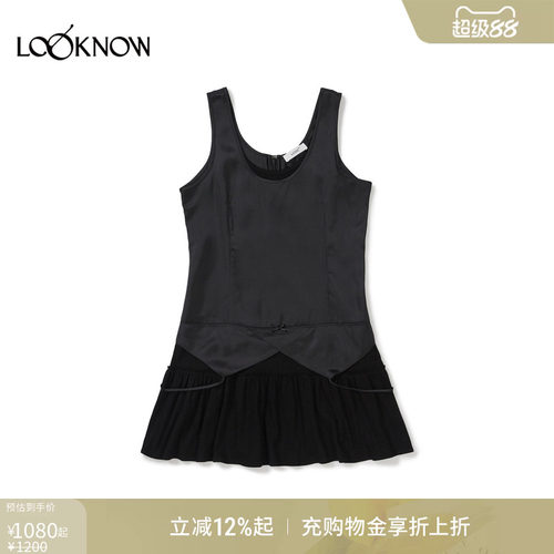 LCDC x LOOKNOW2026春季新款黑色无袖连衣裙