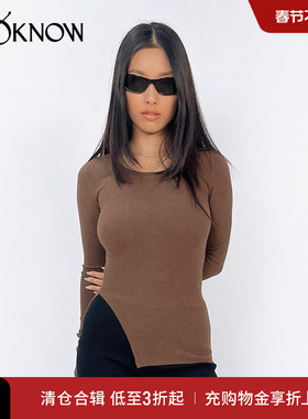 【经典糯糯系列】madeinormal X LOOKNOW春夏修身开衩针织上衣
