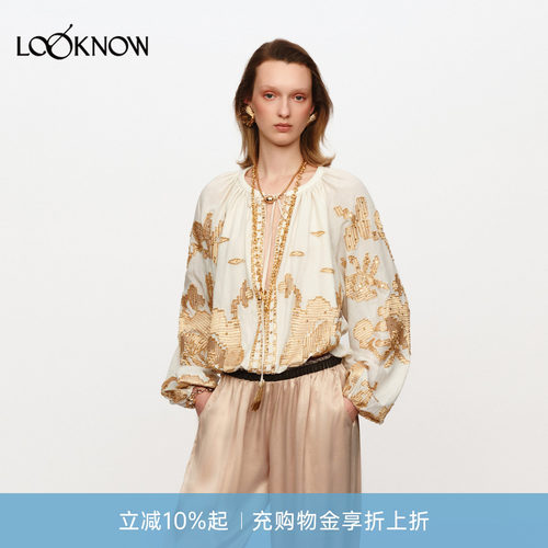 jacques wei X LOOKNOW设计师品牌26春夏新品复古珠绣V领衬衫