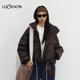 LOOKNOW2025秋冬新品 madeinormal 紫黑色三角袋盖立领羽绒服女