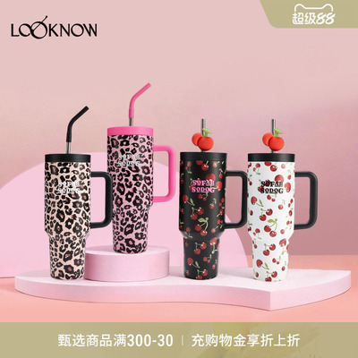 SFSG x LOOKNOW水杯系列樱桃潦草小狗把手杯提手杯2026春季新品