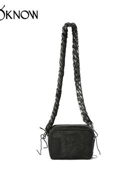 精选KARA设计师品牌LOOKNOW黑色链条相机包女