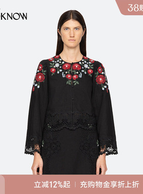 SEA NEW YORK X LOOKNOW设计师品牌2025年秋季新款刺绣开衫女