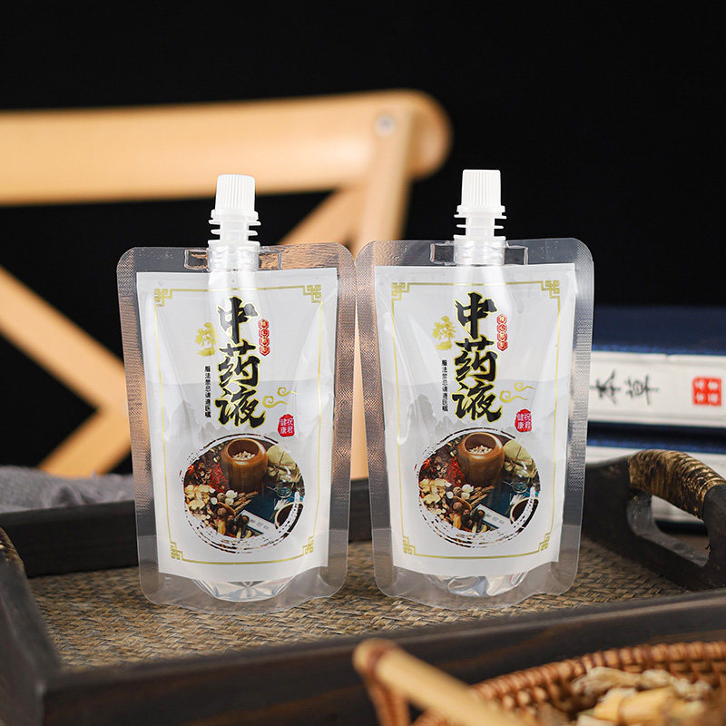 中药袋液体包装袋一次性煎药机透明自立吸嘴袋袋装外带密封小袋子