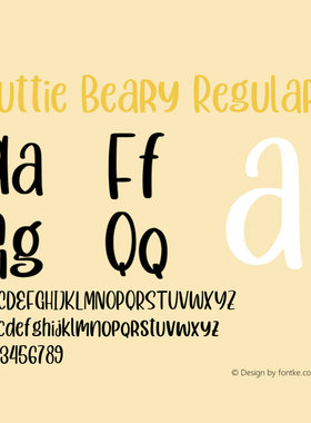 字客网Cuttie Beary字库 全套Regular/Italic合集 电脑安装包ttf