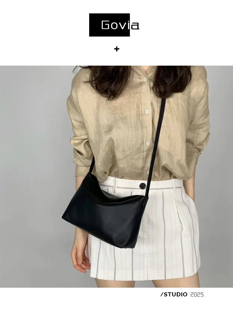 Sheepskin Leather Underarm Bag: Versatile 3-Way Carry - Taobao product photo 4