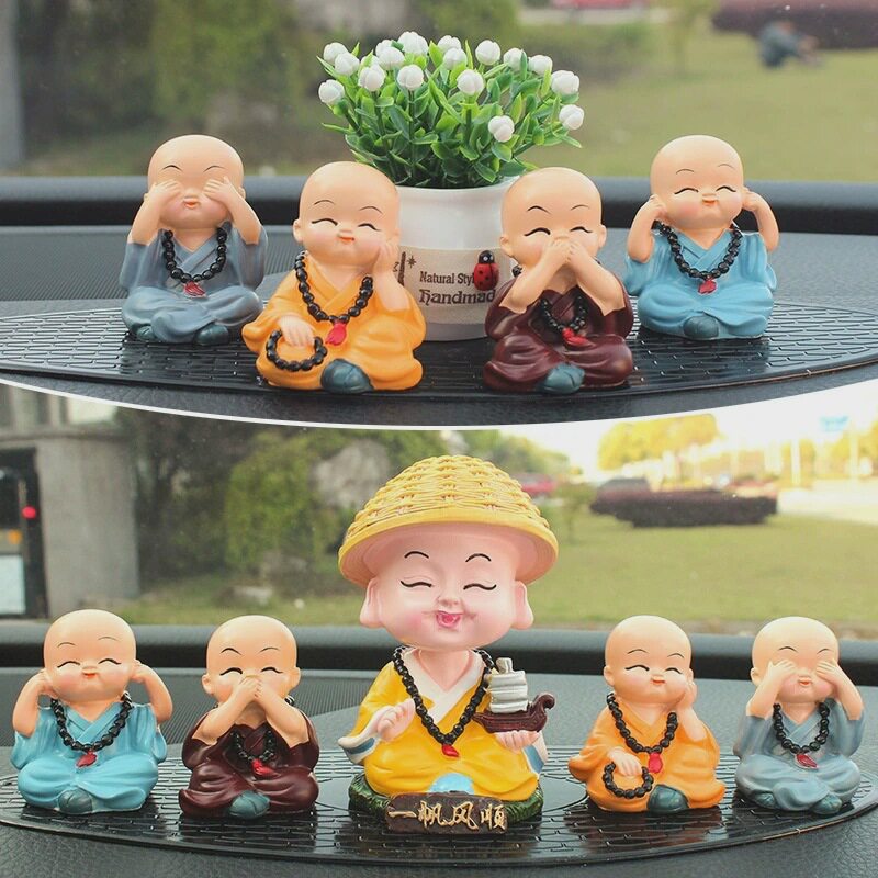 新中式可爱摇头小和尚车载祝福平