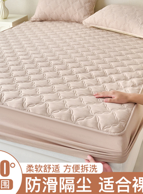 A类母婴级夹棉床笠单件原棉加厚床罩席梦思保护套防滑罩床套定制