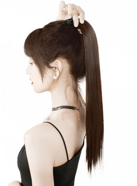 假发马尾女绑带式长直发自然假马