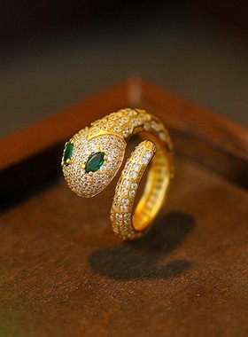 2025年灵蛇献瑞生肖蛇年戒指简约开口时尚小众ins风潮流通勤